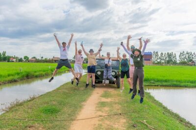 Floating Village Sunset Boat & Jeep Tour - Inclusive Drinks - Wat Po Banteaychey mushroom farm + rice wine distillery tasting