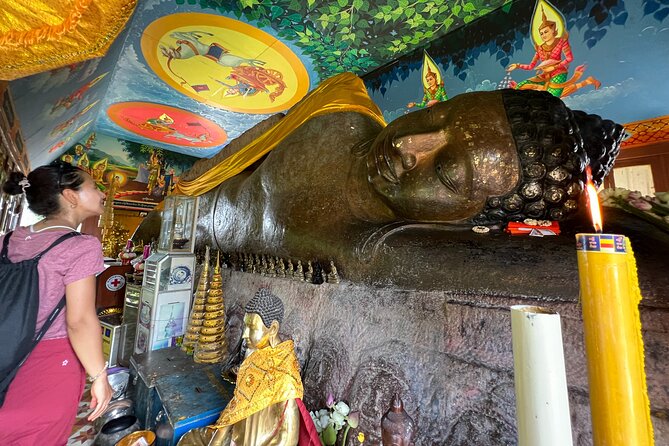 Kulen Mountain Beng Mealea and Banteay Srei Tour from Siem Reap - Preah Ang Thom pagoda: the reclining Buddha on the mountain side