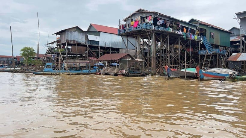 Sunset Kompong Pluk Floating Village - Kampong Phluk Floating Village: stilted homes, lake life, and seasonal water