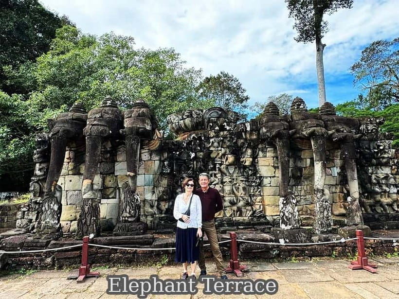 Ultimate Sunrise to Angkor Wat, Angkor Thom and Bayon Temple - Terrace of the Leper King and Terrace of the Elephants: short stops, memorable carvings